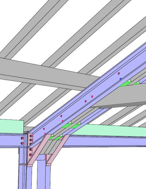 Portique pour modification d’usage d’un hangar et raidissement de la structure