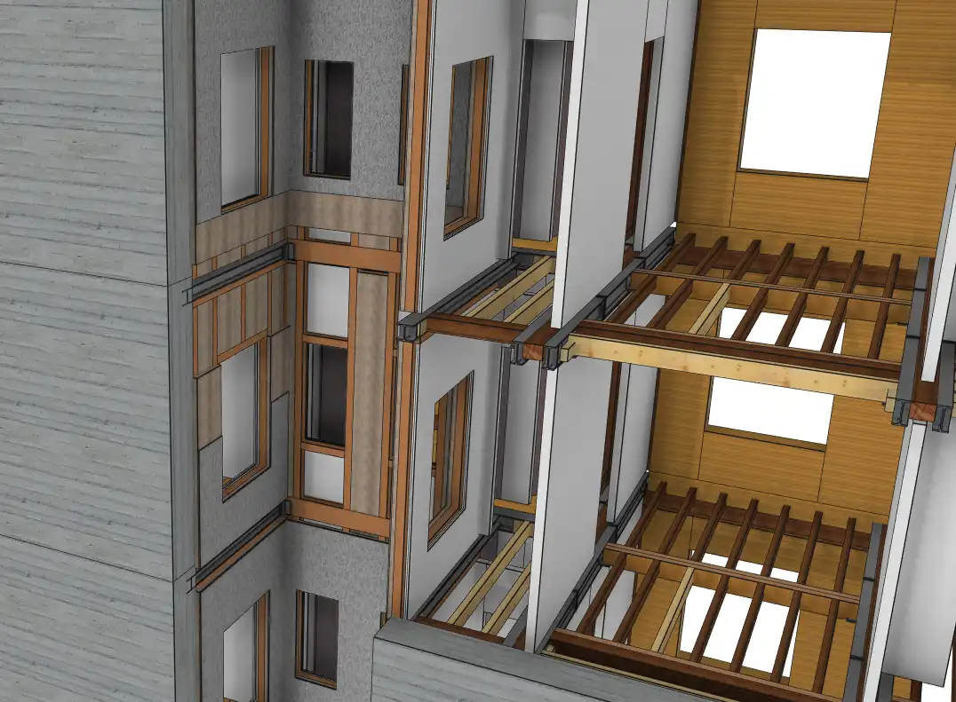 Perspective d'une courette (petit cour) vue depuis l'extérieur. Perspective d'une courette (petit cour) vue depuis l'extérieur.