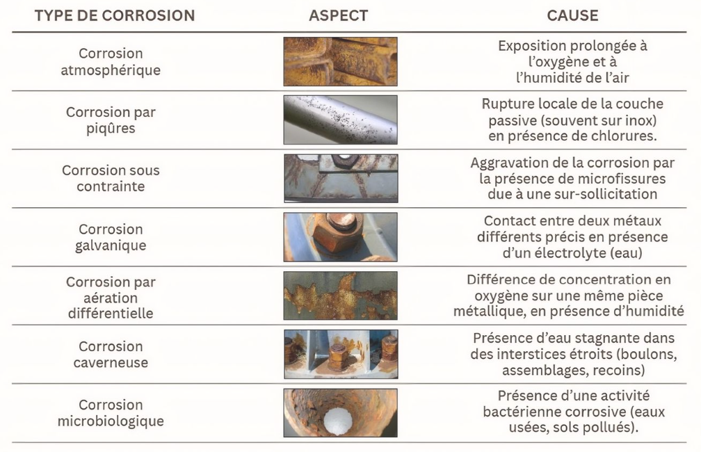 Poutre métallique légèrement rouillée dans un bâtiment ancien, montrant une corrosion superficielle en milieu sec.